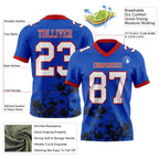Custom Thunder Blue White Black-Red 3D Pattern Splash Authentic Football Jersey