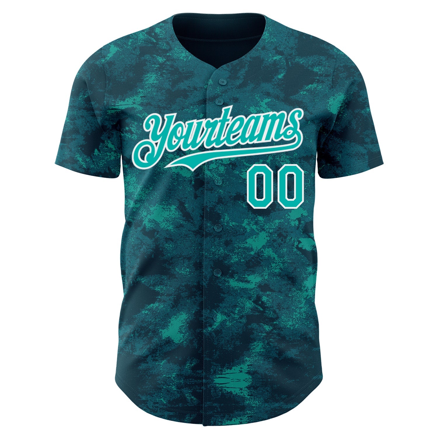 Custom Tie Dye Aqua-White 3D Authentic Baseball Jersey