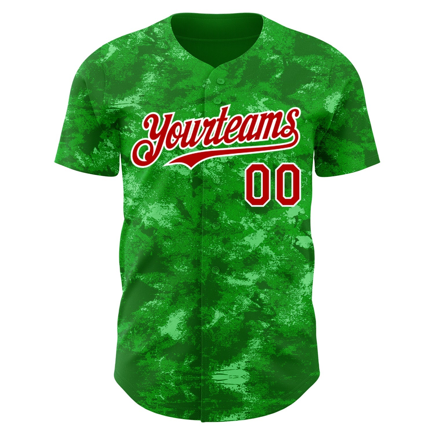 Custom Tie Dye Red-White 3D Authentic Baseball Jersey