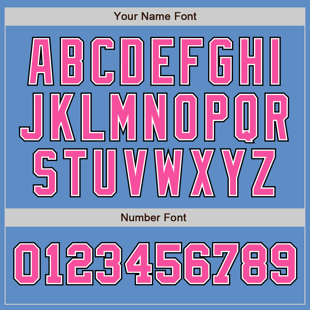 Custom Powder Blue Pink-Black Authentic Two Tone Baseball Jersey