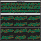 Custom Black Kelly Green-Old Gold Authentic Two Tone Baseball Jersey