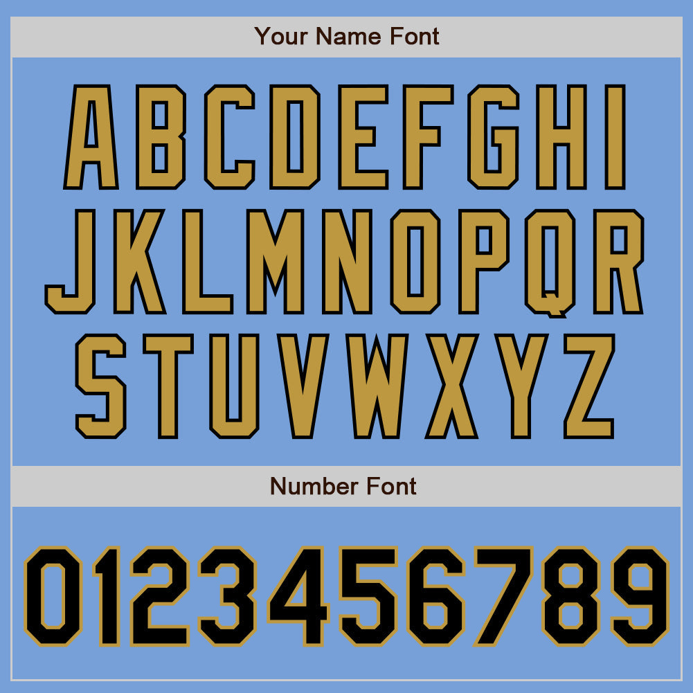 Custom Light Blue Black-Old Gold Authentic Two Tone Baseball Jersey