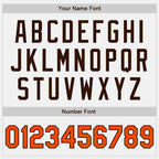 Custom White Orange Pinstripe Brown Authentic Two Tone Baseball Jersey