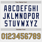 Custom White Old Gold Pinstripe Navy Authentic Two Tone Baseball Jersey