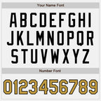 Custom White Old Gold Pinstripe Black Authentic Two Tone Baseball Jersey