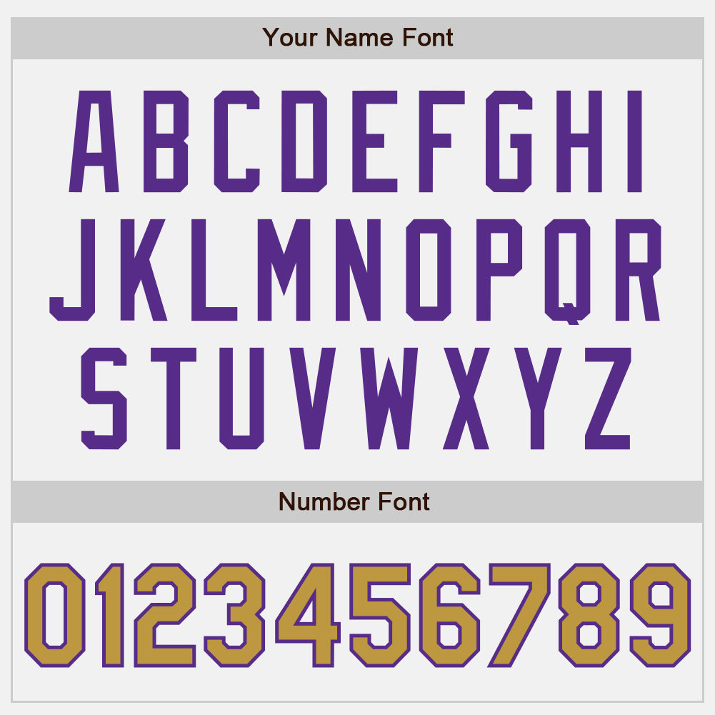 Custom White Old Gold Pinstripe Purple Authentic Two Tone Baseball Jersey