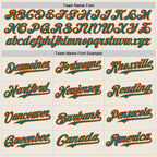 Custom Cream Teal Pinstripe Orange Authentic Two Tone Baseball Jersey
