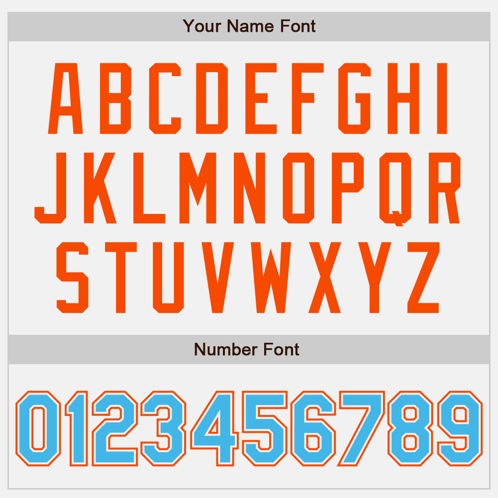 Custom White Sky Blue Pinstripe Orange Authentic Two Tone Baseball Jersey