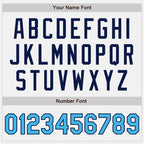 Custom White Sky Blue Pinstripe Navy Authentic Two Tone Baseball Jersey