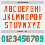 Custom White Aqua Pinstripe Orange Authentic Two Tone Baseball Jersey