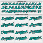 Custom White Aqua Pinstripe Black Authentic Two Tone Baseball Jersey