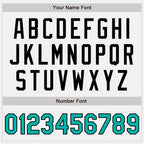 Custom White Aqua Pinstripe Black Authentic Two Tone Baseball Jersey