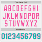 Custom White Aqua Pinstripe Pink Authentic Two Tone Baseball Jersey