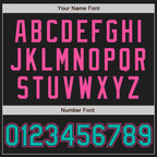 Custom Black Aqua Pinstripe Pink Authentic Two Tone Baseball Jersey