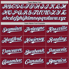 Custom Crimson Navy Pinstripe White Authentic Two Tone Baseball Jersey