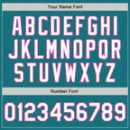 Custom Teal Pink Pinstripe White Authentic Two Tone Baseball Jersey