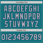 Custom Teal Navy Pinstripe Gray Authentic Two Tone Baseball Jersey
