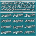 Custom Teal Black Pinstripe White Authentic Two Tone Baseball Jersey