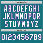 Custom Teal Purple Pinstripe White Authentic Two Tone Baseball Jersey