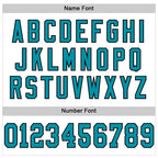 Custom White Teal-Black Mesh Authentic Throwback Football Jersey