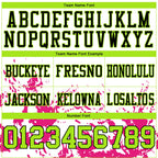 Custom White Neon Green Hot Pink-Black 3D Pattern Splash Authentic Football Jersey