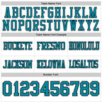 Custom White Teal-Black Authentic Football Jersey