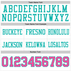 Custom White Pink-Aqua Authentic Football Jersey