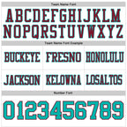 Custom White Aqua-Crimson Authentic Football Jersey