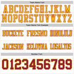 Custom White Burgundy-Gold Authentic Football Jersey