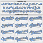 Custom Stitched White Light Blue-Steel Gray Baseball Pullover Sweatshirt Hoodie