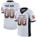 Custom White Black-Orange Drift Fashion Football Jersey