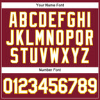 Custom Crimson Cream Pinstripe Gold-White Authentic Baseball Jersey