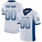 Custom White Royal Drift Fashion Football Jersey