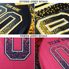 Custom Scarlet Black-Gold Drift Fashion Football Jersey