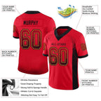 Custom Scarlet Black-Gold Drift Fashion Football Jersey