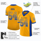 Custom Gold Royal-White Drift Fashion Football Jersey