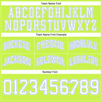 Custom Neon Green White-Light Blue Authentic Throwback Basketball Shorts