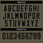 Custom Olive Black-Old Gold Mesh Salute To Service Football Jersey