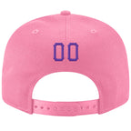 Custom Pink Purple-White Stitched Adjustable Snapback Hat