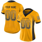 Custom Gold Black-White Drift Fashion Football Jersey