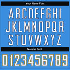 Custom Powder Blue White-Navy Mesh Authentic Throwback Football Jersey