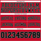 Custom Red White Pinstripe Black-White Authentic Basketball Shorts