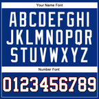 Custom Royal White-Red Mesh Authentic Throwback Football Jersey