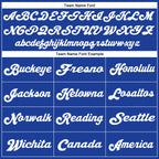 Custom Royal Red-White Mesh Authentic Throwback Football Jersey