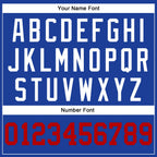 Custom Royal Red-White Mesh Authentic Throwback Football Jersey