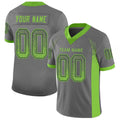 Custom Gray Neon Green-Navy Drift Fashion Football Jersey