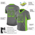 Custom Gray Neon Green-Navy Drift Fashion Football Jersey